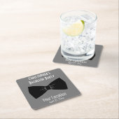 バチュラーパーティタキシドボウタイ結婚ズ スクエアペーパーコースター (インサイチュ)