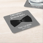 バチュラーパーティタキシドボウタイ結婚ズ スクエアペーパーコースター (アングル)