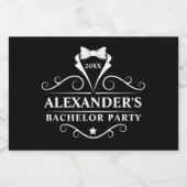 バチュラーパーティタキシードタイブラックミニ スパークリングワインラベル (シングルラベル)