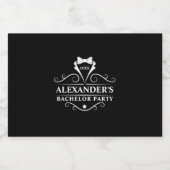 バチュラーパーティタキシードタイブラックミニ リキュールボトルラベル (シングルラベル)