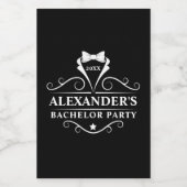 バチュラーパーティタキシードタイブラックミニ ワインラベル (シングルラベル)