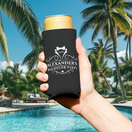 バチュラーパーティタキシードタイブラック スリム缶クーラー