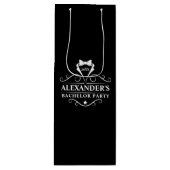 バチュラーパーティタキシードタイブラック ワインギフトバッグ (正面)