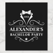 バチュラーパーティタキシードタイブラック ワインラベル (シングルラベル)