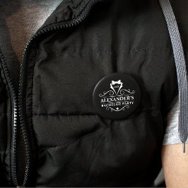 バチュラーパーティタキシードタイブラック 缶バッジ