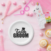 バチュラーパーティチームグルームトップハット – ギフトアイディア ペーパープレート (パーティー)