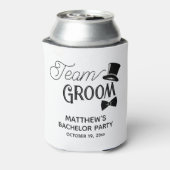 バチュラーパーティチームグルーム結婚式の引き出物 缶クーラー (缶裏面)