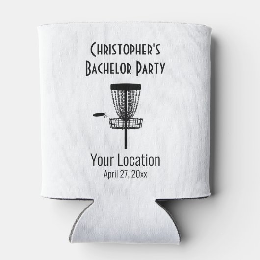 バチュラーパーティディスクゴルフ結婚式の引き出物 缶クーラー (裏面)