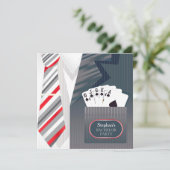 バチュラーパーティトランプのポーカースーツフラット招待状 招待状 (スタンド正面)