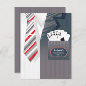 バチュラーパーティトランプのポーカースーツフラット招待状 招待状 (正面/裏面)