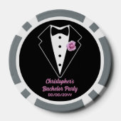 バチュラーパーティトランプのポーカーブラックタキシードラベンダーバラ ポーカーチップ (裏面)