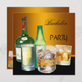 バチュラーパーティドリンクボトル 招待状 (正面/裏面)