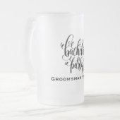 バチュラーパーティパーソナライズされたグロムスマン フロストグラスビールジョッキ (正面左)