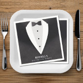 バチュラーパーティブラックスーツ&ボウタイ スタンダードカクテルナプキン