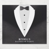 バチュラーパーティブラックスーツ&ボウタイ ビールラベル (シングルラベル)