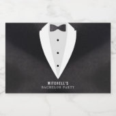 バチュラーパーティブラックスーツ&ボウタイ リキュールボトルラベル (シングルラベル)