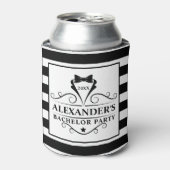 バチュラーパーティブラックタイストライプの 缶クーラー (缶正面)