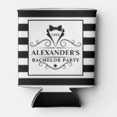 バチュラーパーティブラックタイストライプの 缶クーラー (正面)