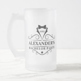 バチュラーパーティブラックタイ フロストグラスビールジョッキ