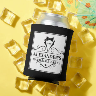 バチュラーパーティブラックタイ – 文字の色を選択 缶クーラー