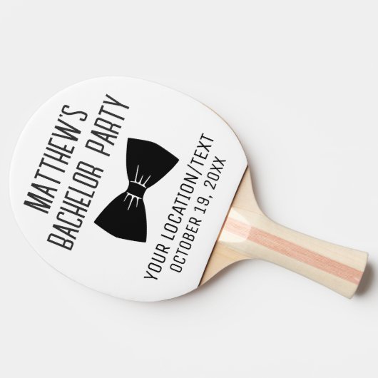 バチュラーパーティブラックボウタイ結婚式の引き出物 卓球ラケット (横)