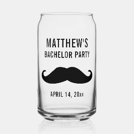 バチュラーパーティブラックムスタッシュ結婚式の引き出物ビール ガラス缶