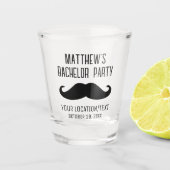 バチュラーパーティブラックムスタッシュ結婚式の引き出物 ショットグラス (正面)