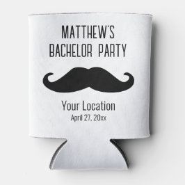 バチュラーパーティブラックムスタッシュ結婚式の引き出物 缶クーラー