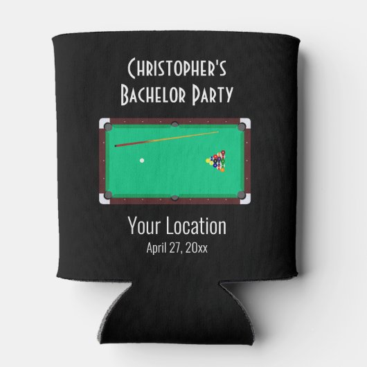 バチュラーパーティプールテーブルビルダーズ結婚式の引き出物 缶クーラー (裏面)