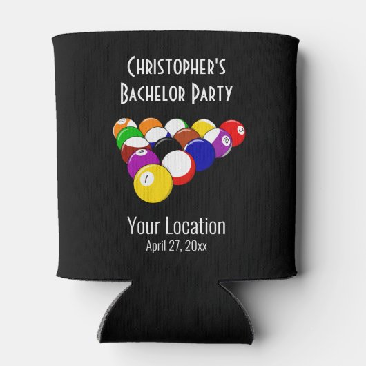 バチュラーパーティプールボールビルダーズ結婚式の引き出物 缶クーラー (裏面)