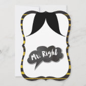 バチュラーパーティミスターライトムスタッシュレトロヒップスター 招待状 (正面)