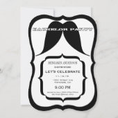 バチュラーパーティミスターライトムスタッシュレトロヒップスター 招待状 (裏面)