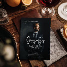 バチュラーパーティモダンスタイリッシュ写真 招待状