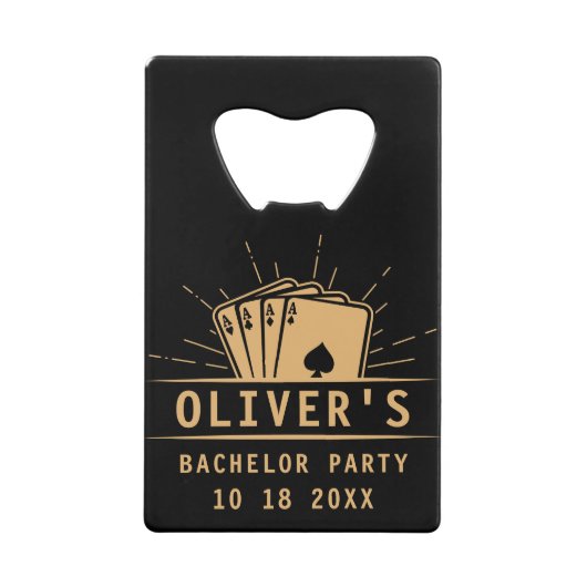 バチュラーパーティモダントランプのポーカー遊ズカードカジノ クレジットカード栓抜き (正面)