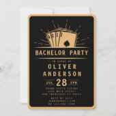 バチュラーパーティモダントランプのポーカー遊ズカードカジノ 招待状 (正面)