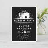 バチュラーパーティモダントランプのポーカー遊ズカードカジノ 招待状 (スタンド正面)