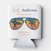 バチュラーパーティレトロサングラスサーフパームツリーズ 缶クーラー (裏面)