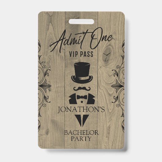 バチュラーパーティヴィンテージツキシードVIPバッジ バッジ (Front)