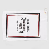 バチュラーパーティ名の日付 ゴルフタオル (横)