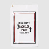 バチュラーパーティ名の日付 ゴルフタオル (正面)