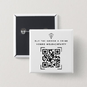 バチュラーパーティ基金  買飲み物の新郎 缶バッジ