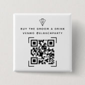 バチュラーパーティ基金 |買飲み物の新郎 缶バッジ (正面)