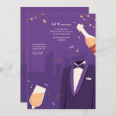 バチュラーパーティ夜 招待状 (正面/裏面)