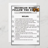 バチュラーパーティ後を追ゲーム 招待状 (正面/裏面)