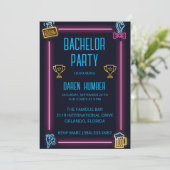 バチュラーパーティ招待状 – ネオンデザイン 招待状 (スタンド正面)