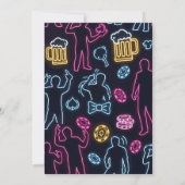 バチュラーパーティ招待状 – ネオンデザイン 招待状 (裏面)