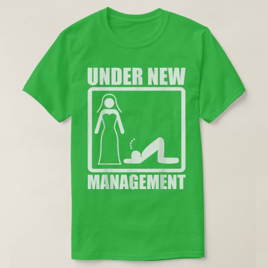 バチュラーパーティ男性へs、新しい管理下の夫 tシャツ (デザイン正面)