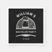 バチュラーパーティ白黒ビール スタンダードカクテルナプキン (正面)