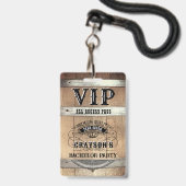 バチュラーパーティ素朴VIPパス バッジ (Front with Lanyard)
