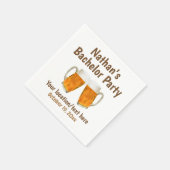 バチュラーパーティ結婚のビール応援 スタンダードカクテルナプキン (角)